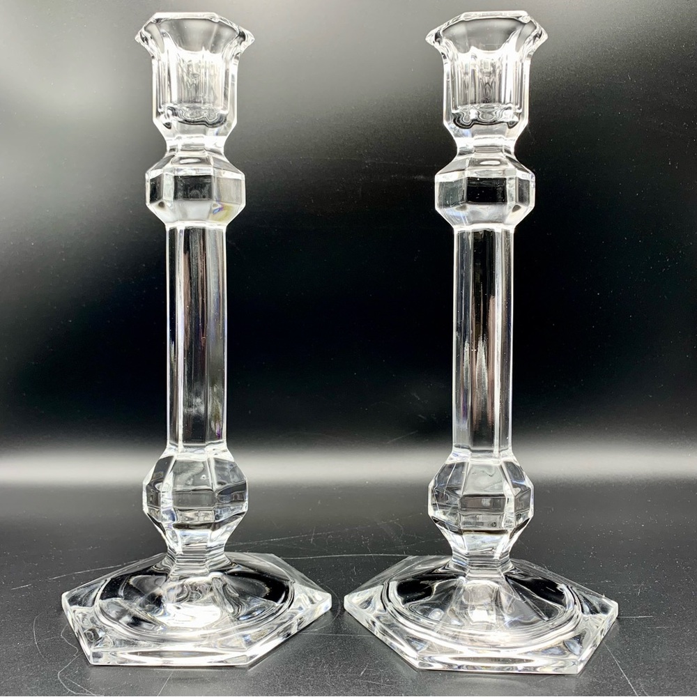 ‼️PENDING‼️ Vintage Crystal Candlesticks 10” Taper Candle Holders (1.5 Lb each)